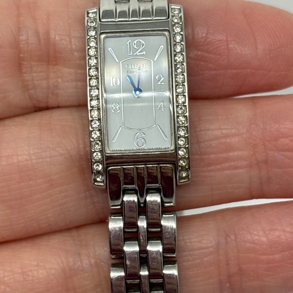 Citizen Eco-Drive Women\'s Silver Tone Crystal‎ Accent Watch Untested Battery main image 5